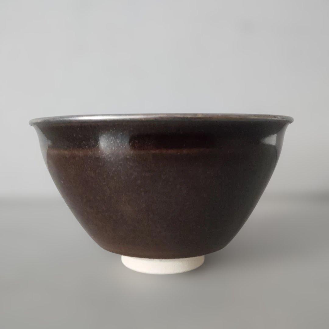 天目茶碗 黒 草山作 木製 天目台セット 黒塗 貴人台 茶道具 紙箱