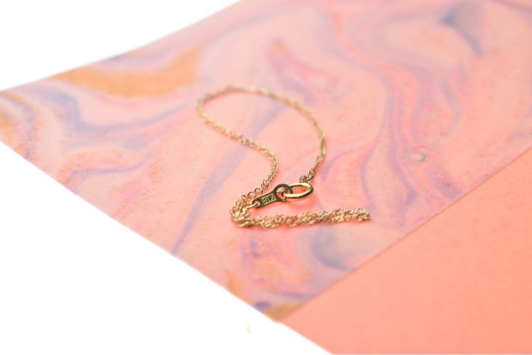 k18 ブレスレット　アンクレット　スクリューチェーン1.3mm*2本