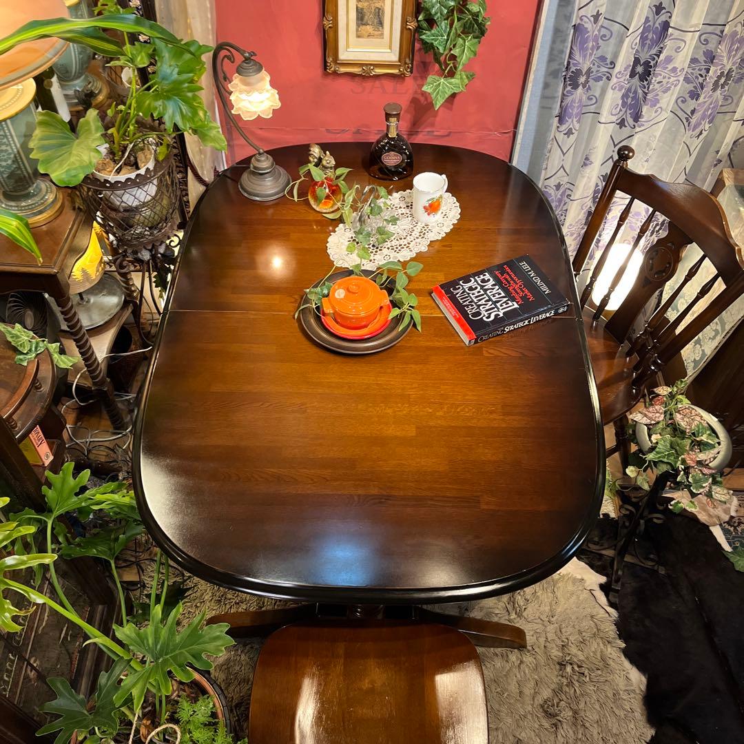 L１　キツツキマーク ヴィンテージ エクステンションテーブル　飛騨産業