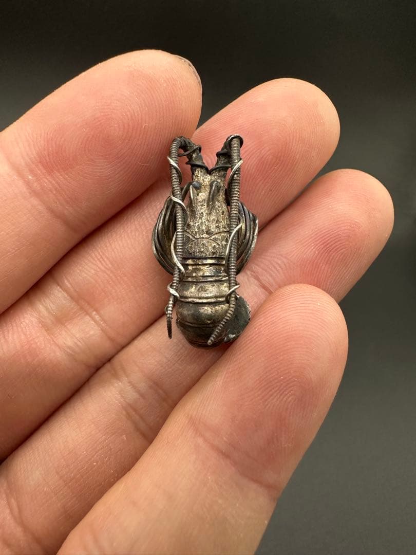 金工美術　純銀製　伊勢海老　エビ　古美術骨董