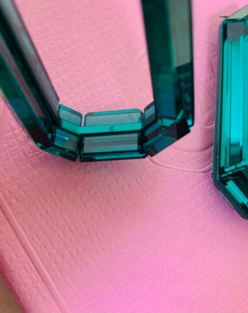 ぼたん　スワロフスキー Lucent ピアス　&ホワイトフープピアス