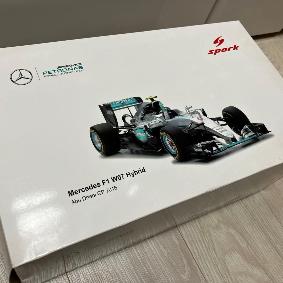 ミニカー Mercedes F1 W07 Hybrid 2016AbuDhabi 1/18