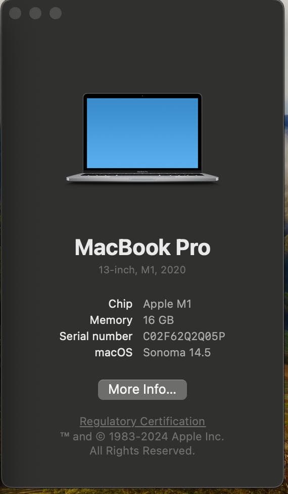 【美品】MacBook Pro 13インチ M1 16GB 1TB US