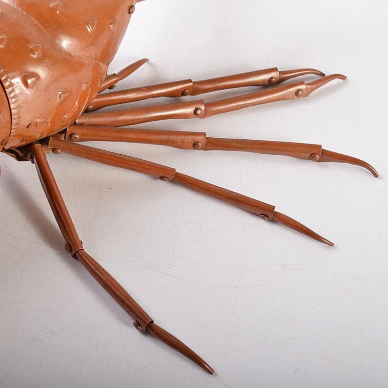 五十一代　明珍宗之作　銅製　伊勢海老　自在置物　共箱　D　R8678