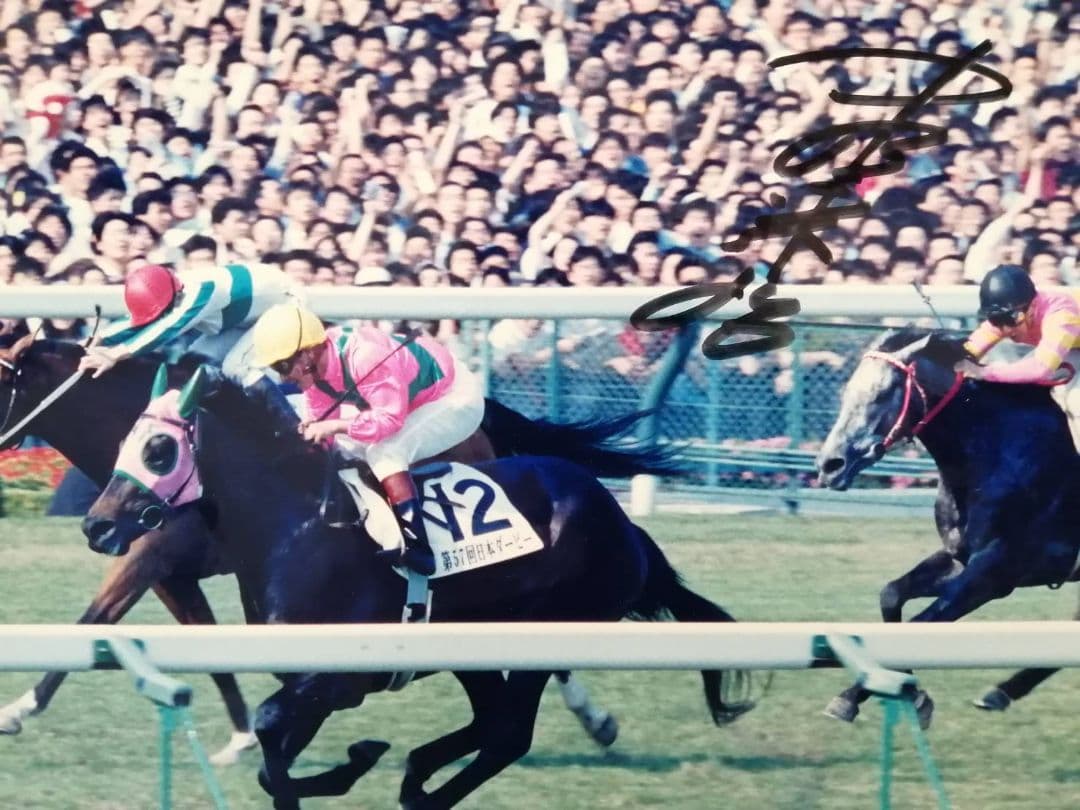 競馬 サイン入りパネル 第57回日本ダービー アイネスフウジン 中野英治騎手