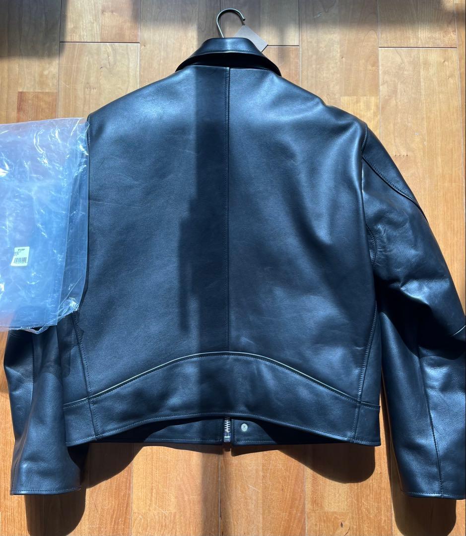 新品 黒M 25AW STUSSY BIKER JACKET LEATHER
