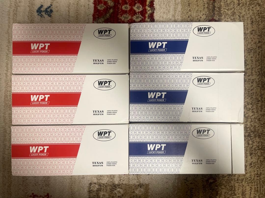 ポーカー大会専用WPT プラスチックトランプ 防水（赤・青30セット)