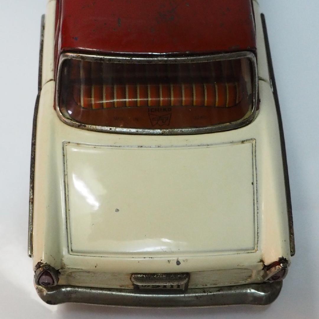 イチコー【日野コンテッサ 赤/白】フリクション当時物ブリキ製ミニカー自動車 箱無