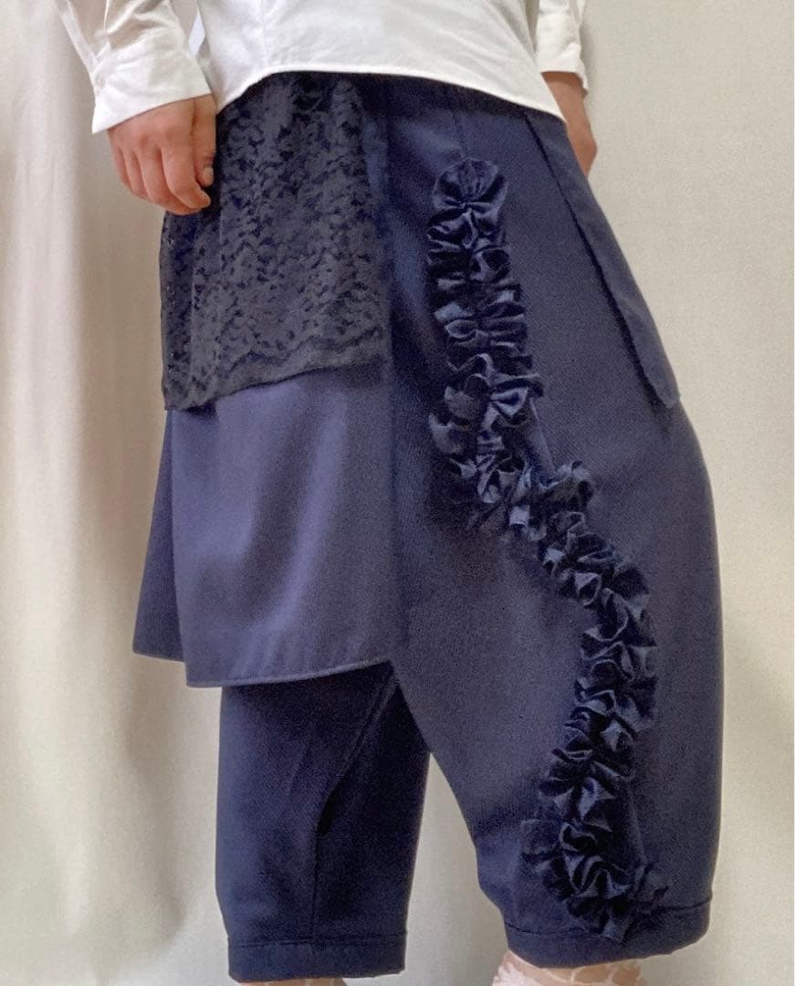 『お客』変形デザイン☆サルエルパンツ　アズノウアズ　デニムリメイクスカート