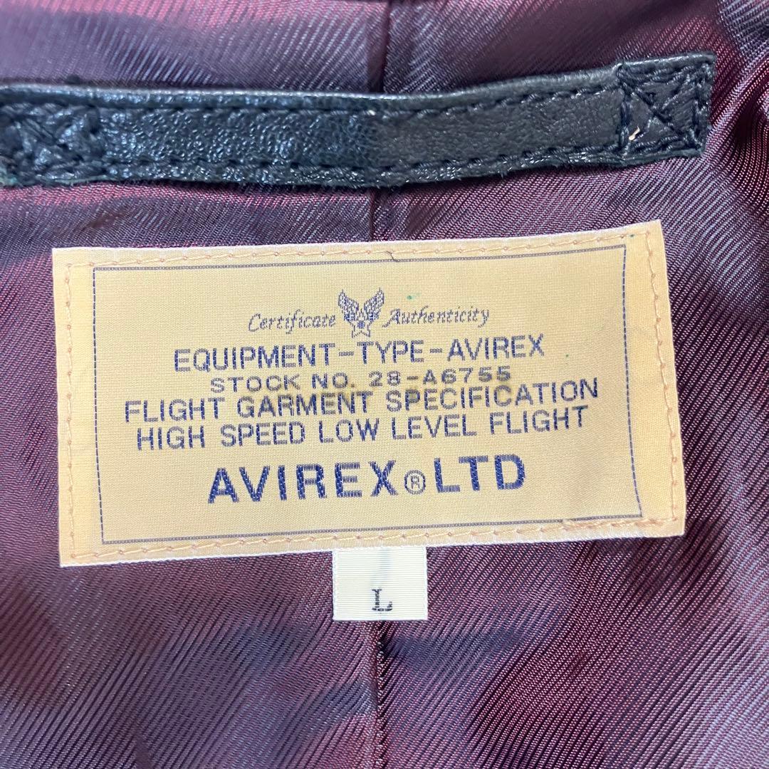 美品 AVIREX ライダース パッチカスタム ゴートレザージャケット 革ジャン