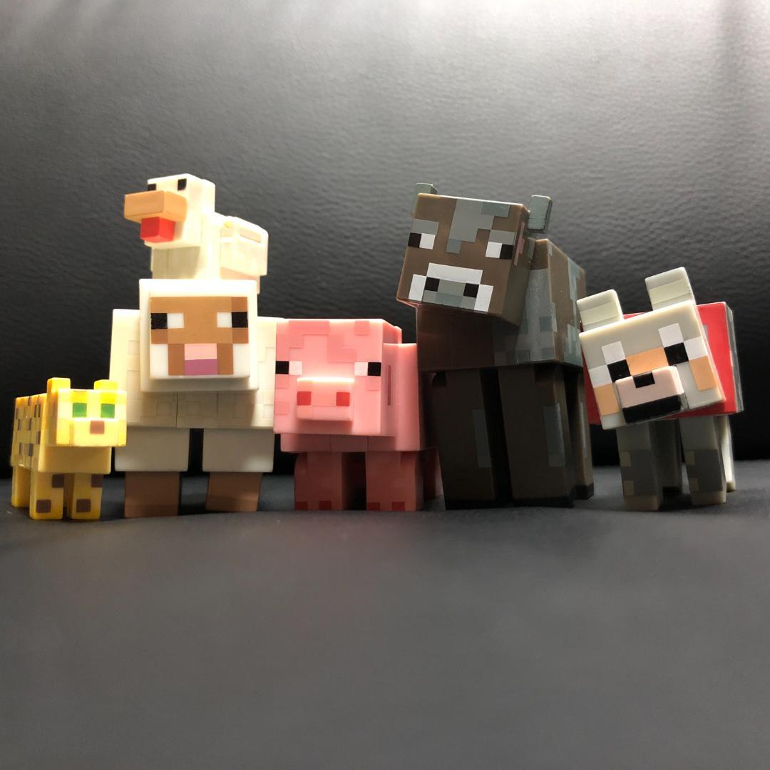 【廃盤品】Minecraft アクションフィギュア アニマル6パックセット