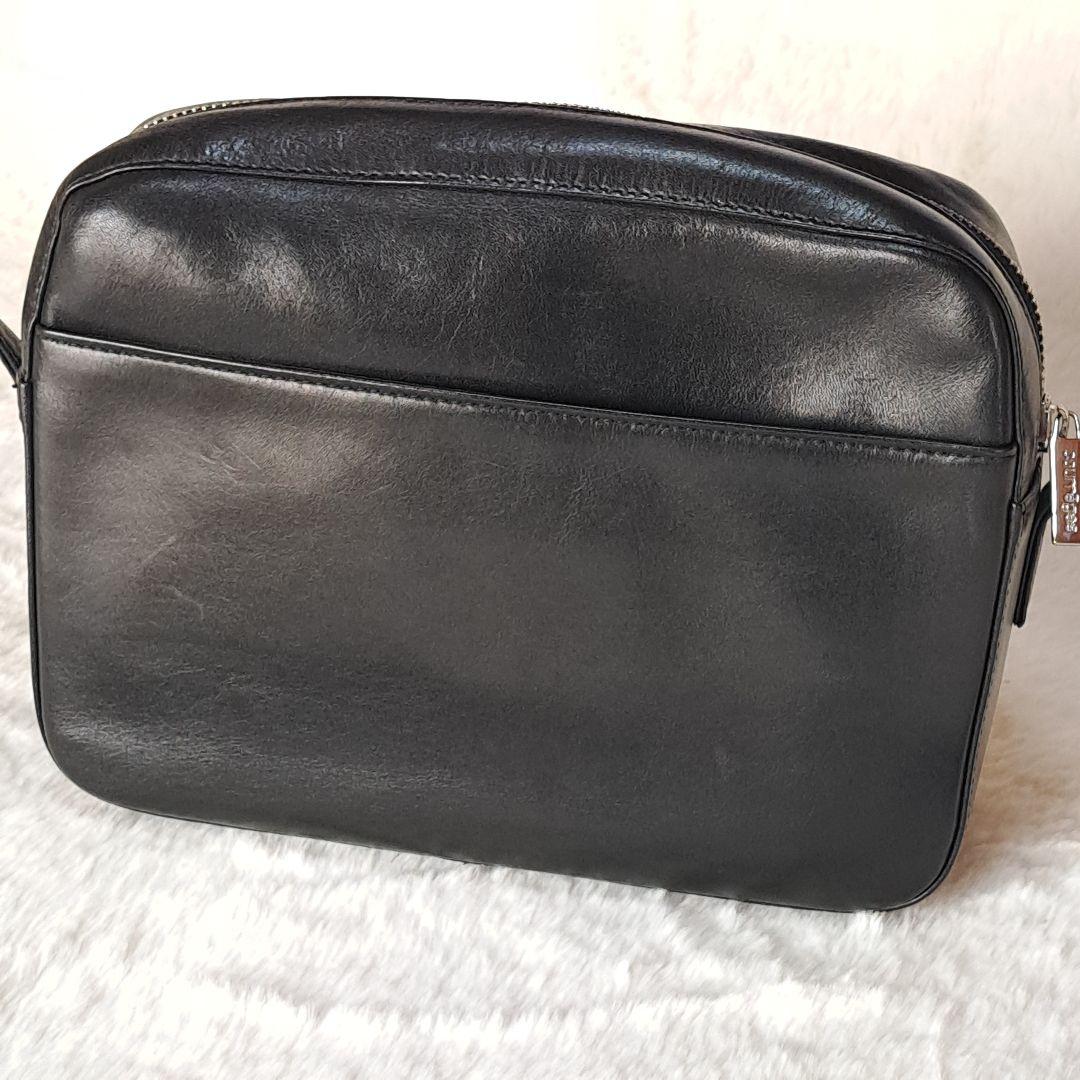 希少　クレージュ　レザー　ショルダーバッグ　BIGロゴ　型押し　ヴィンテージ