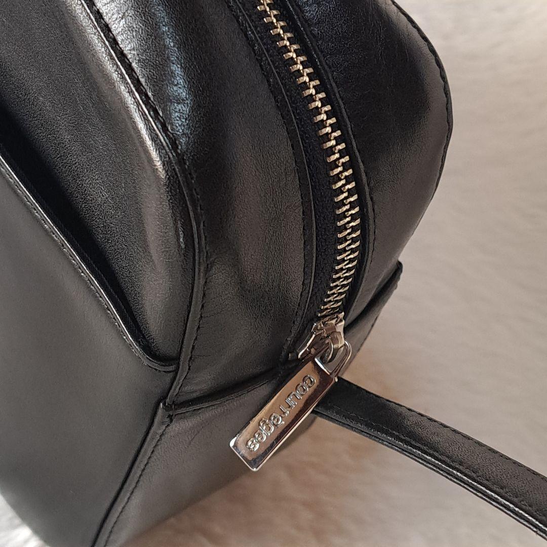 希少　クレージュ　レザー　ショルダーバッグ　BIGロゴ　型押し　ヴィンテージ