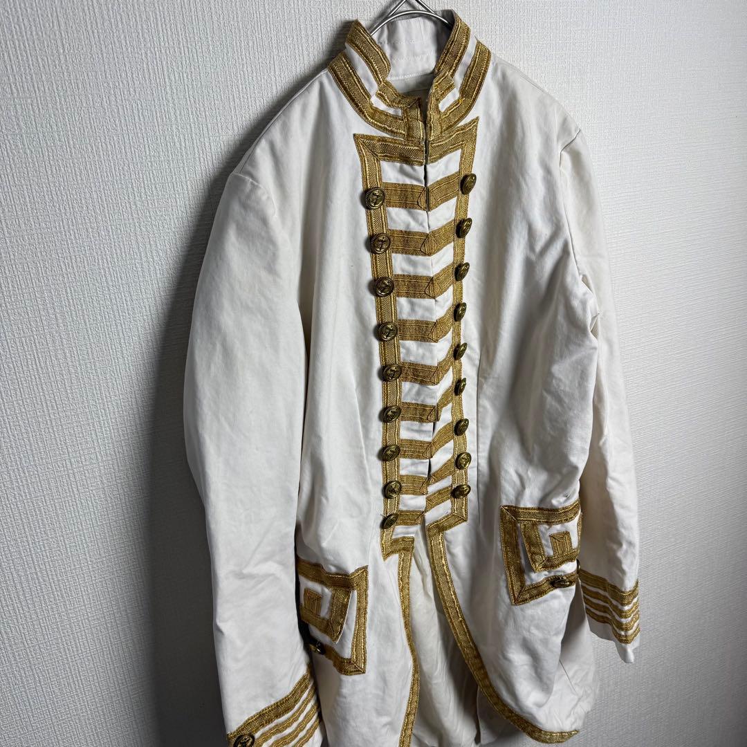 274 Denim&Supplyラルフローレン 白×金ブレード マーチングコート