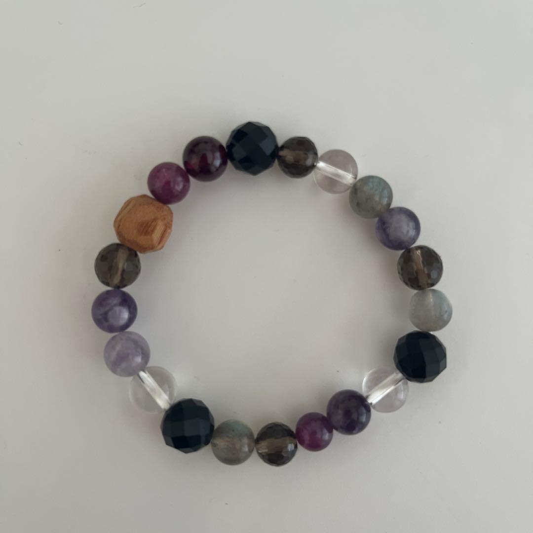 [ひいらぎ] おまもりブレス　7月ルビー×オニキス