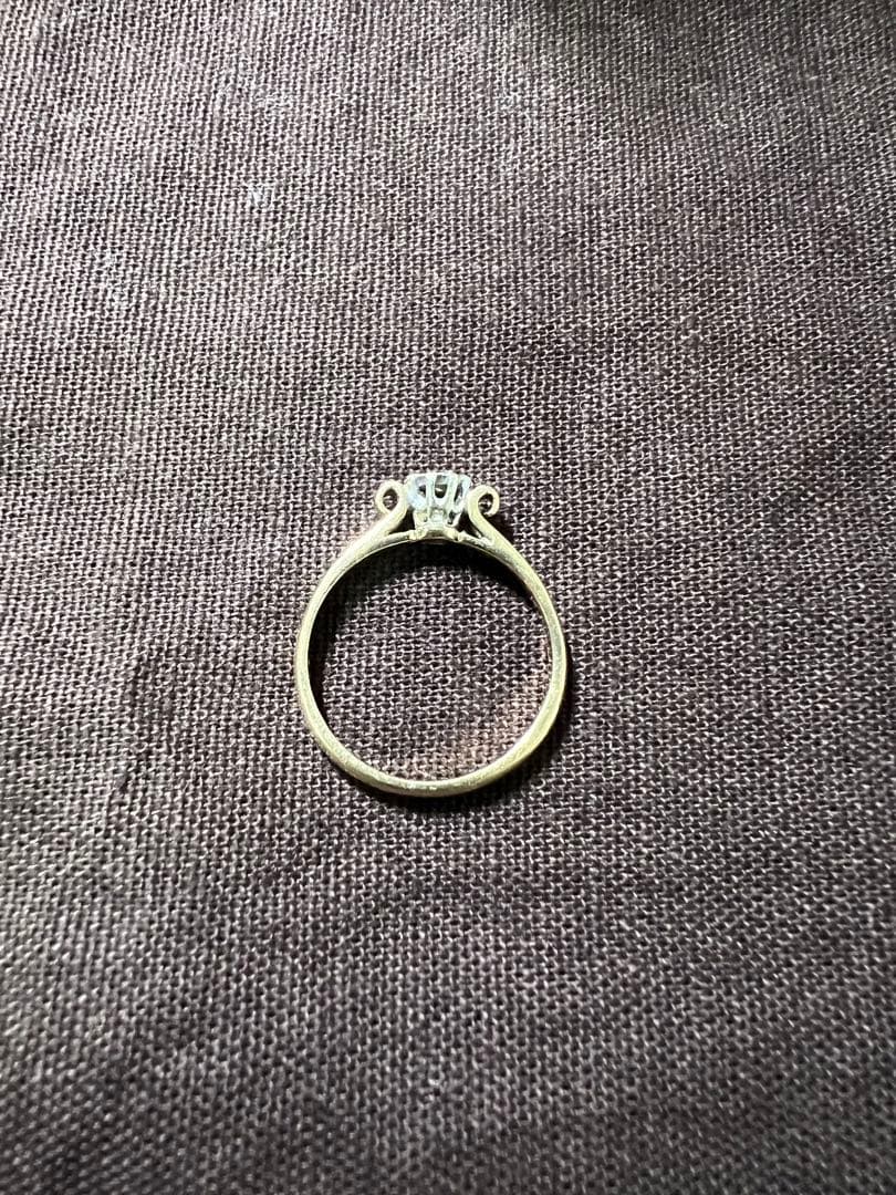 ゴールド フラワーリング　375 王冠刻印　 英国アンティークnyokki