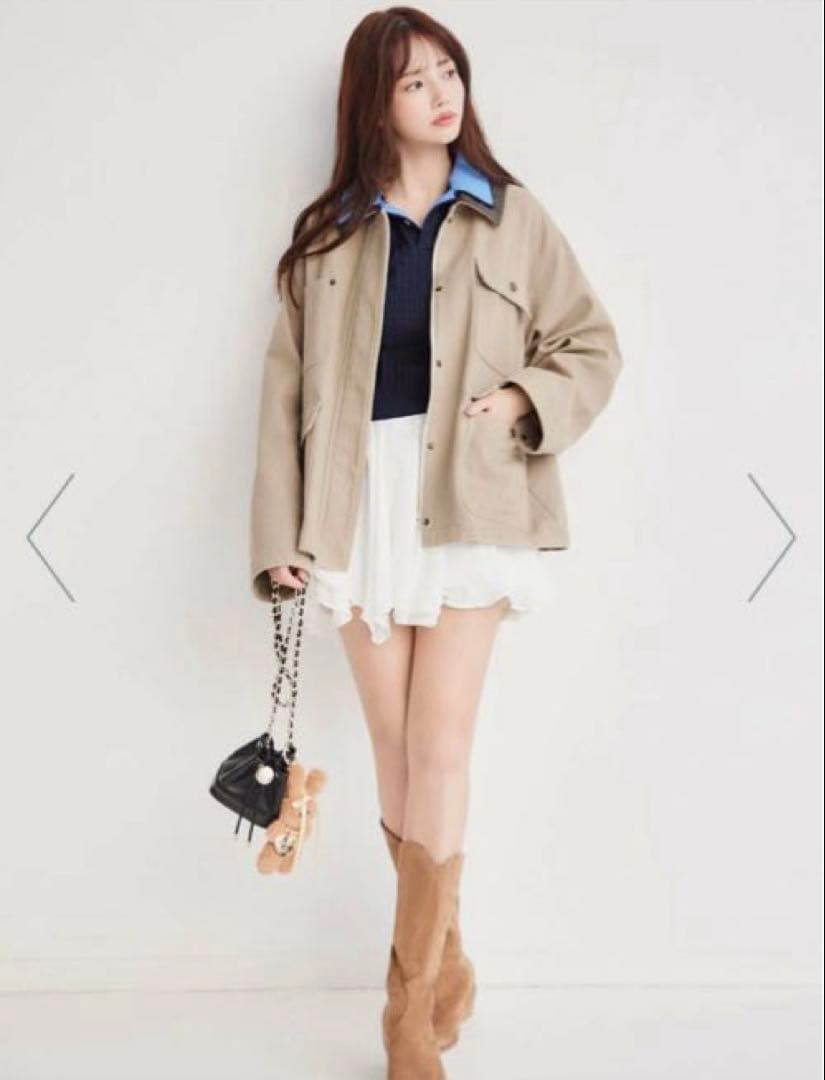 SNIDEL ワンポイントレイヤードポロニットプルオーバー