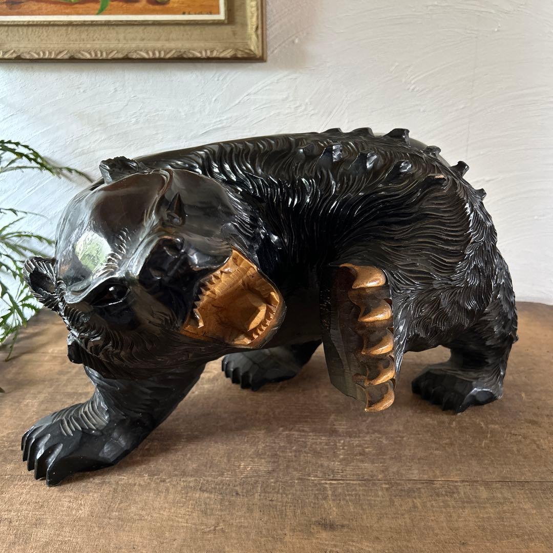 大迫力　木彫りの熊　全長約56cm