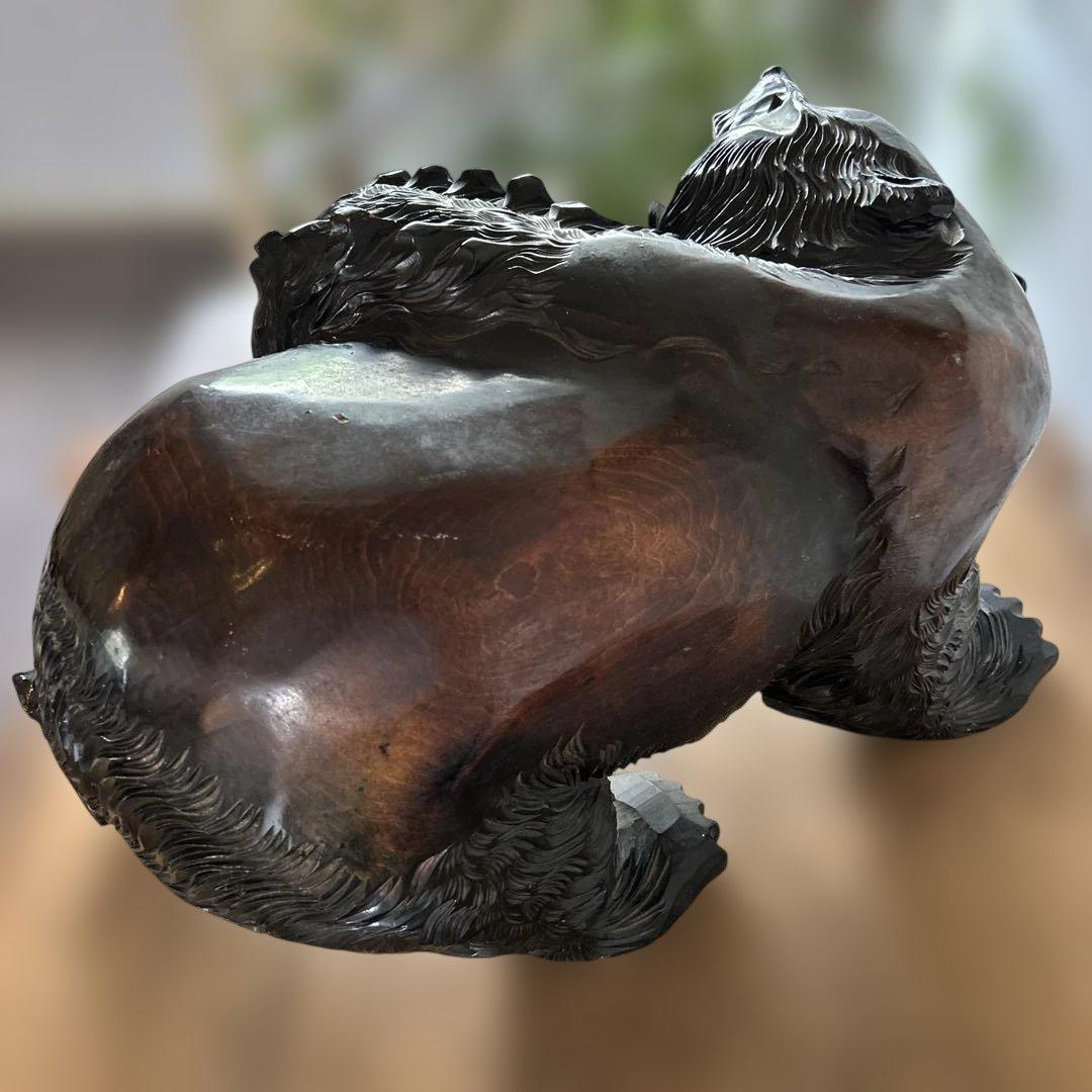 大迫力　木彫りの熊　全長約56cm