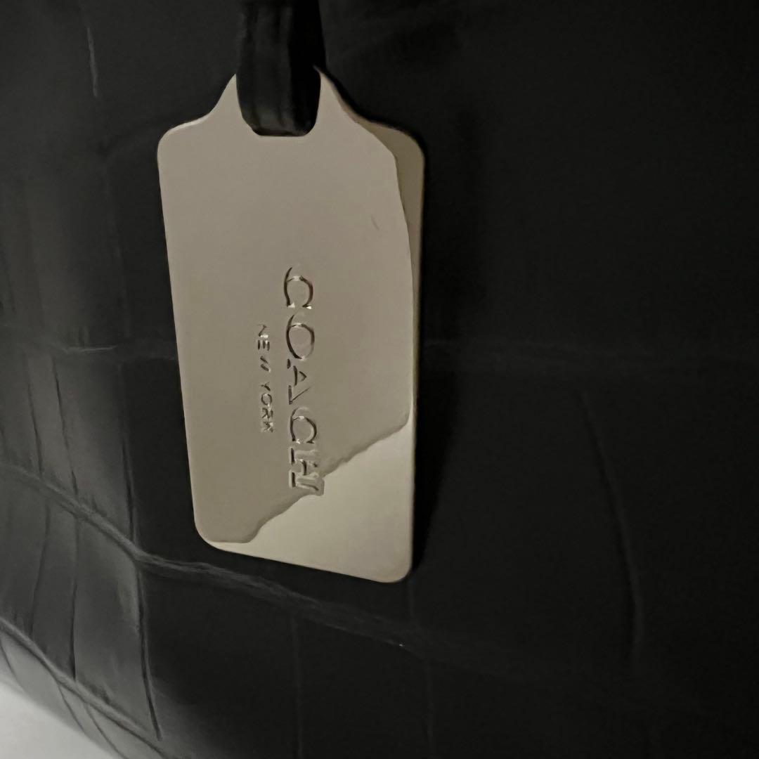 【希少・未使用】COACH クロコ型押し ミニグラマシー 黒