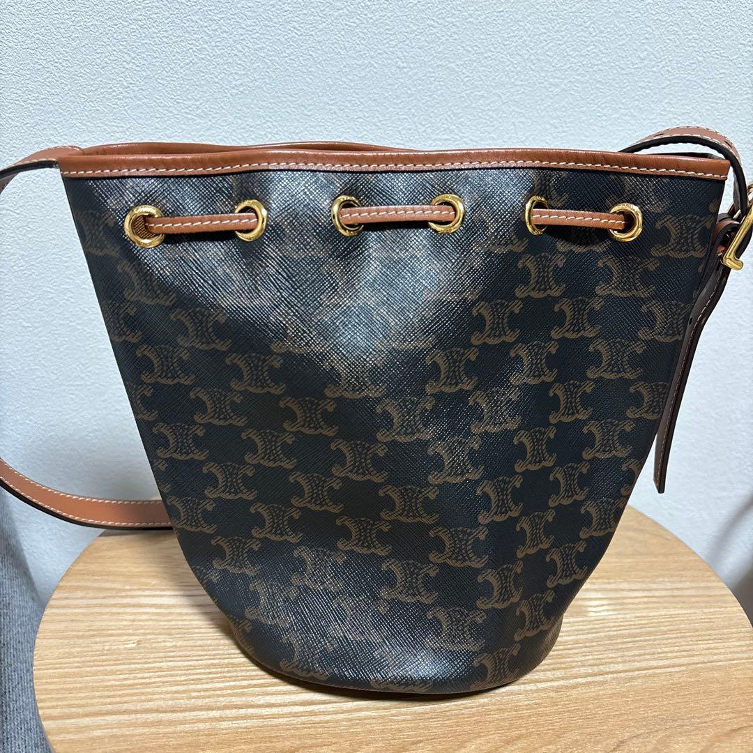 セリーヌCELINE ドローストリングスショルダーバッグ