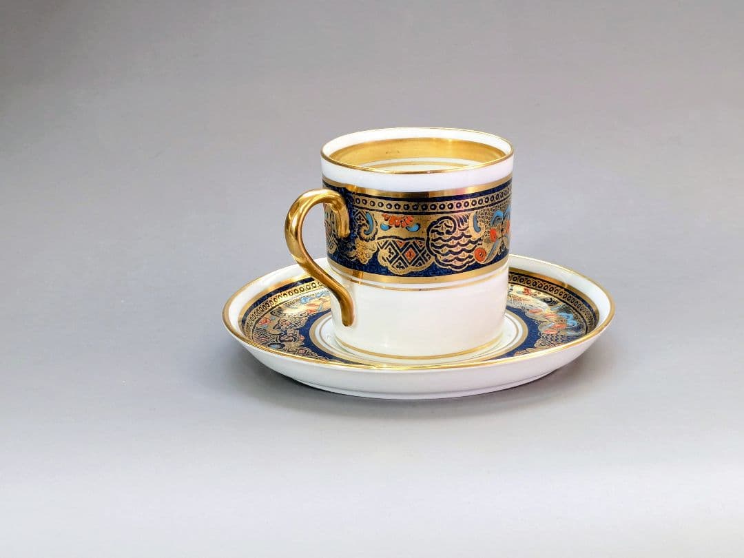 Collingwood エナメル装飾双蝶文 パウダーブルー カップ＆ソーサー