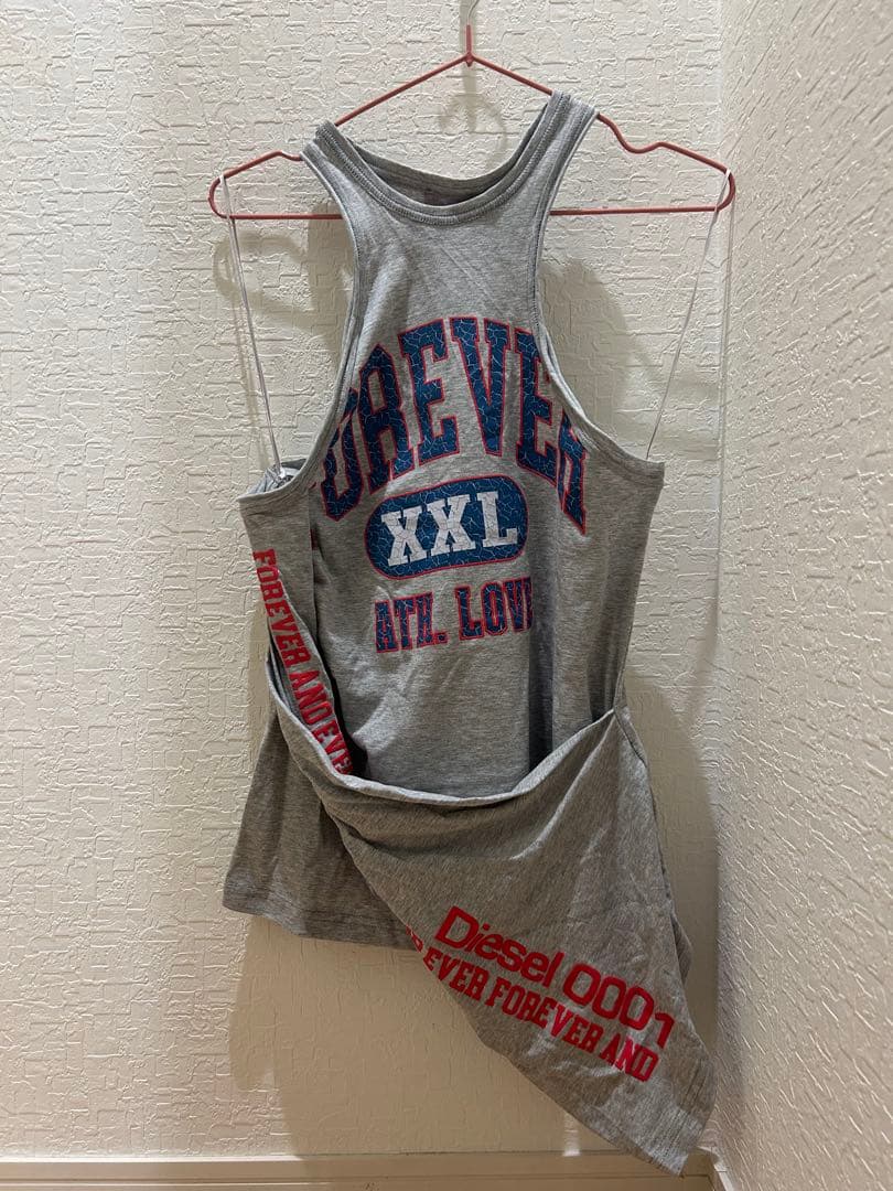 Diesel クロスストラップ タンクトップ S グレー 新品未使用 タグ付き