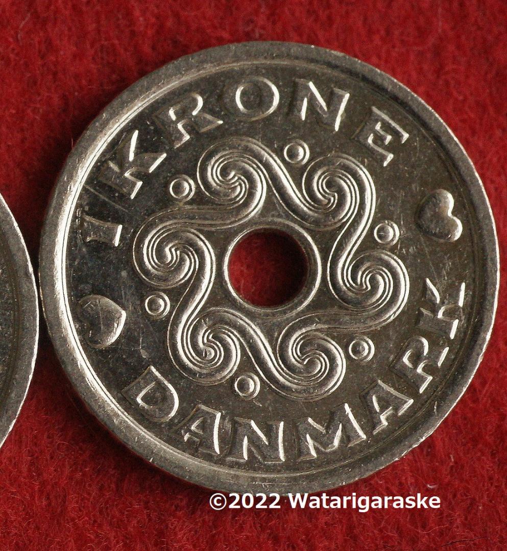 〒★デンマーク1クローネｘ100枚★1992年版流通品★