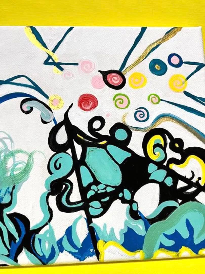 絵画　海　羽　飴