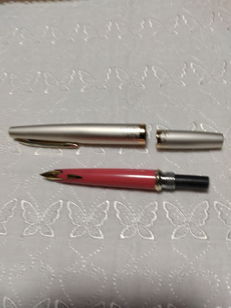 ヴィンテージ ペン先21K セーラー万年筆 シルバー・ピンク