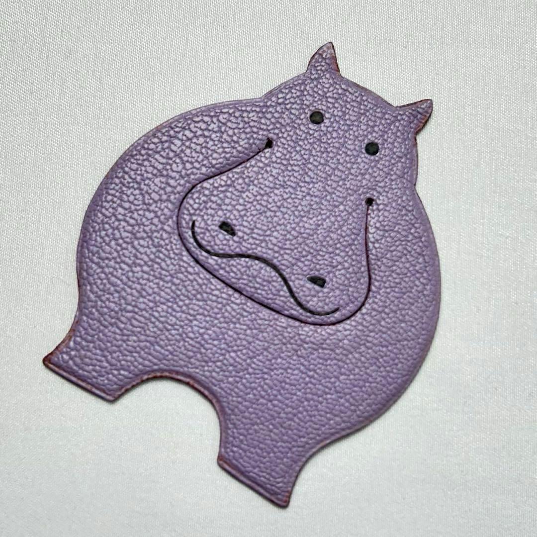 エルメス HERMES ブックマーク アニマルモチーフ カバ レザー