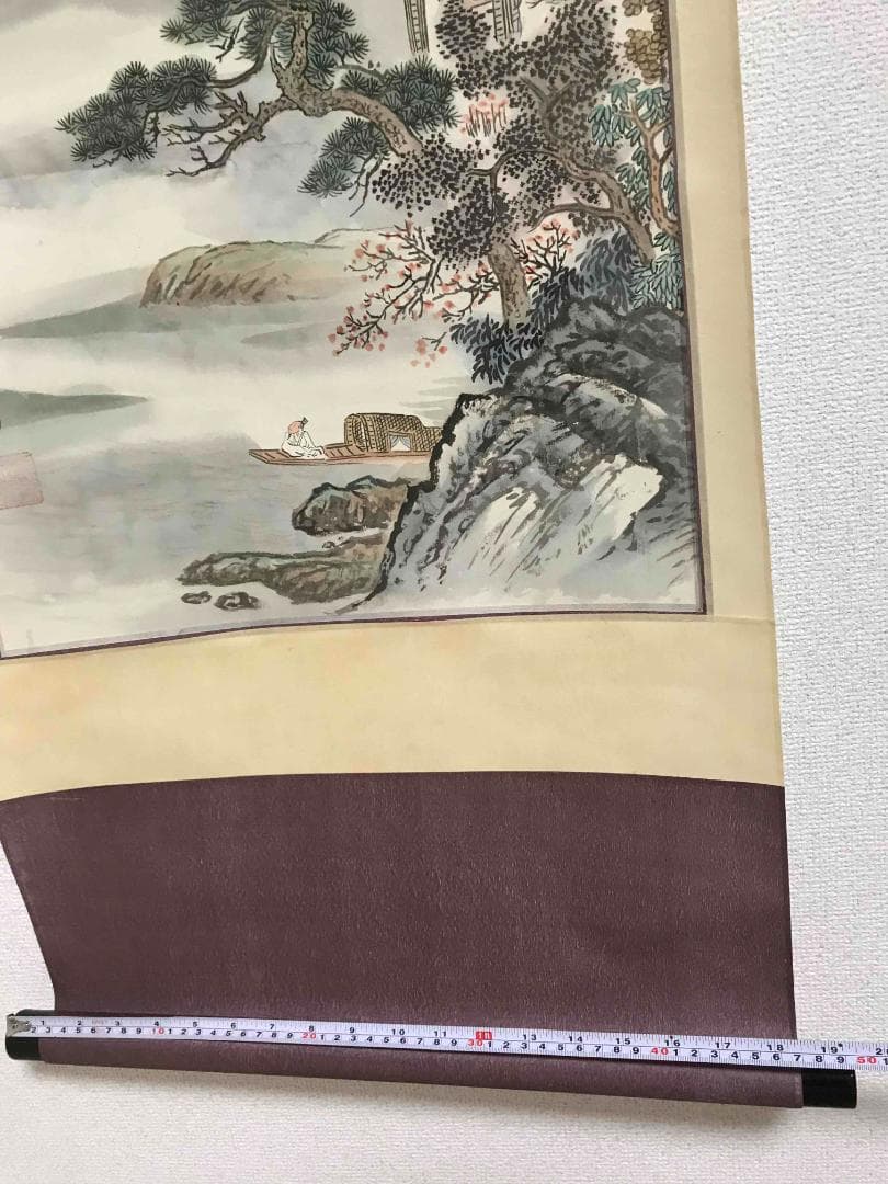 中国画　伝来　＜愛新覚羅毓峙＞　真作肉筆　古典山水画　杜甫　漢詩　春望(S-2)