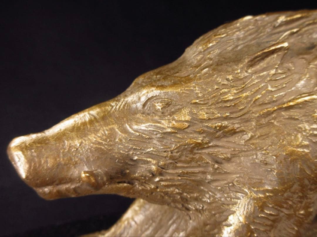 文化勲章受章彫刻家「富永直樹」造 銘「太陽に向って走れ」茶金漆仕上 ブロンズ像