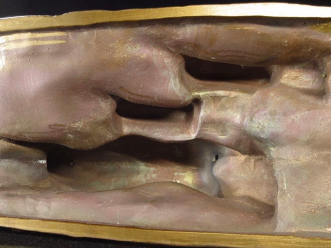 文化勲章受章彫刻家「富永直樹」造 銘「太陽に向って走れ」茶金漆仕上 ブロンズ像