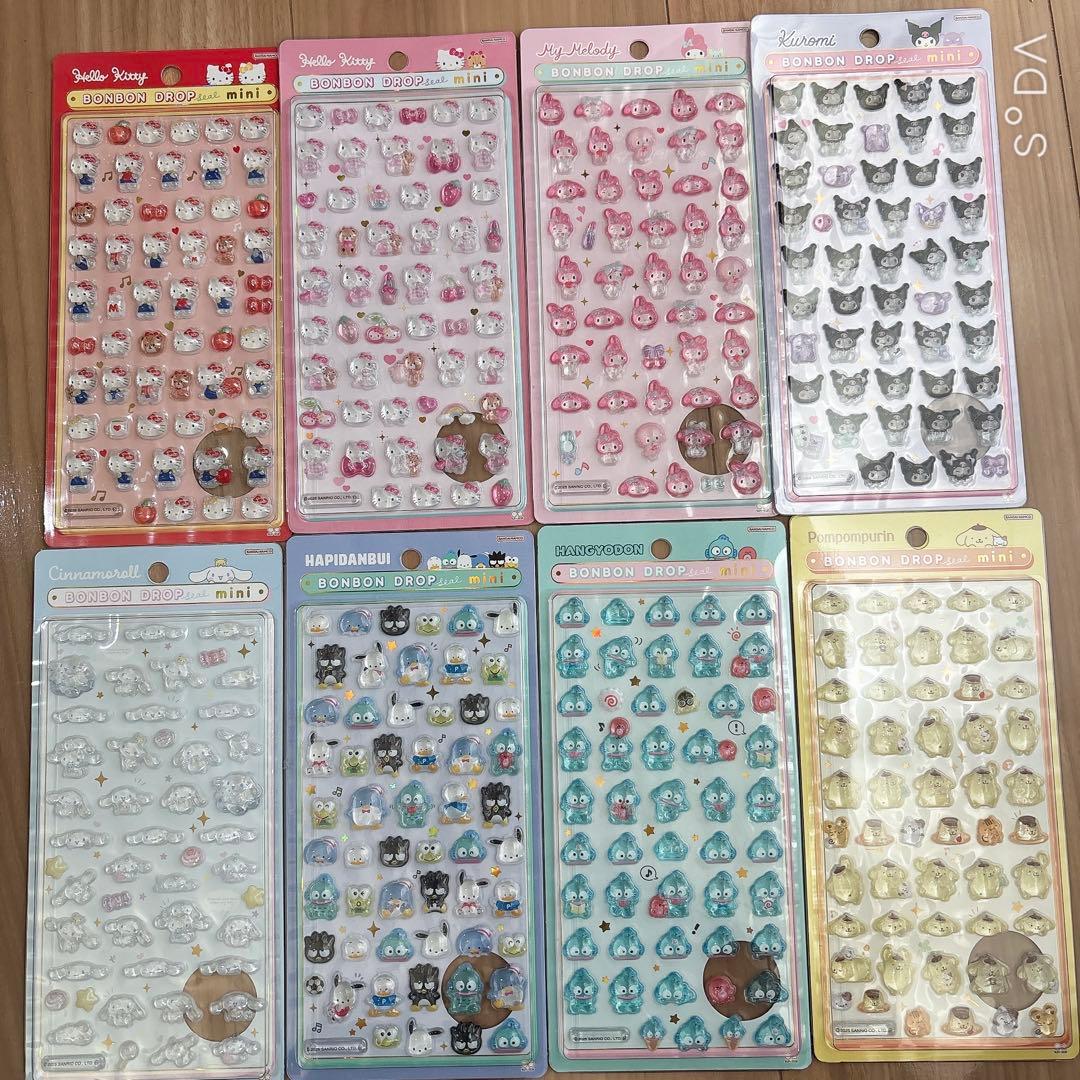 ボンボンドロップシールミニ　サンリオ　8枚　コンプ　正規品