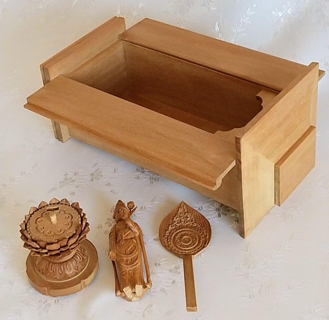 聖観音菩薩立像 観世音菩薩 2寸 厨子入り ◆白檀 木彫 仏像