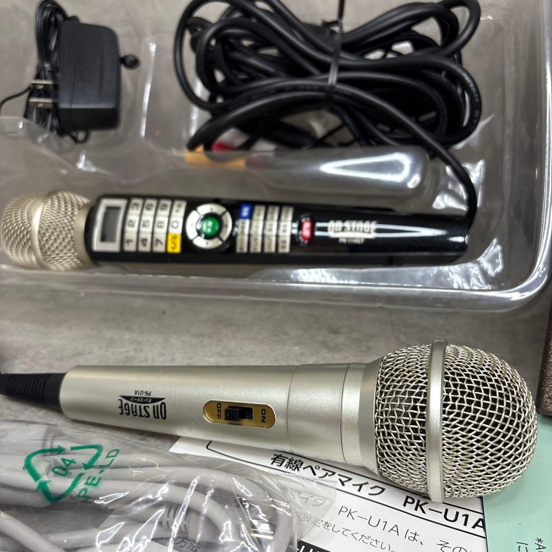 美品！カラオケ オンステージ PK-114GT 家庭用カラオケ 増設マイク