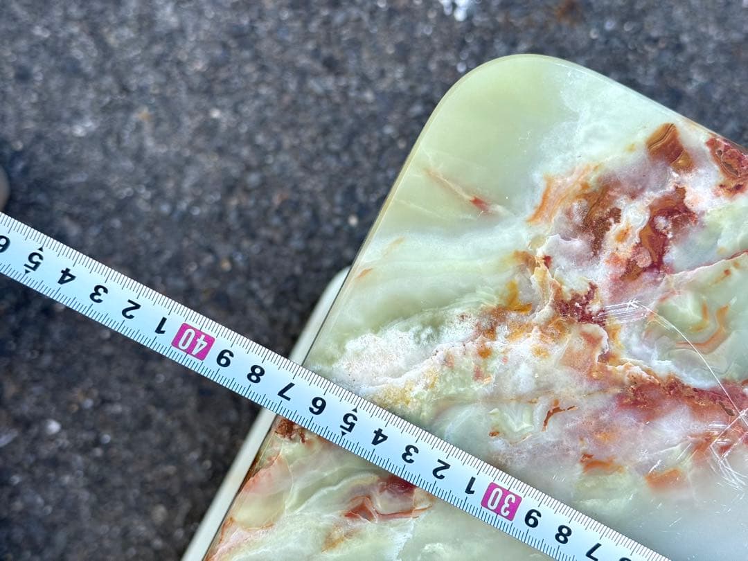 ③高73cm♪ 天然石 大理石 グリーンオニキス 飾り台 オブジェ