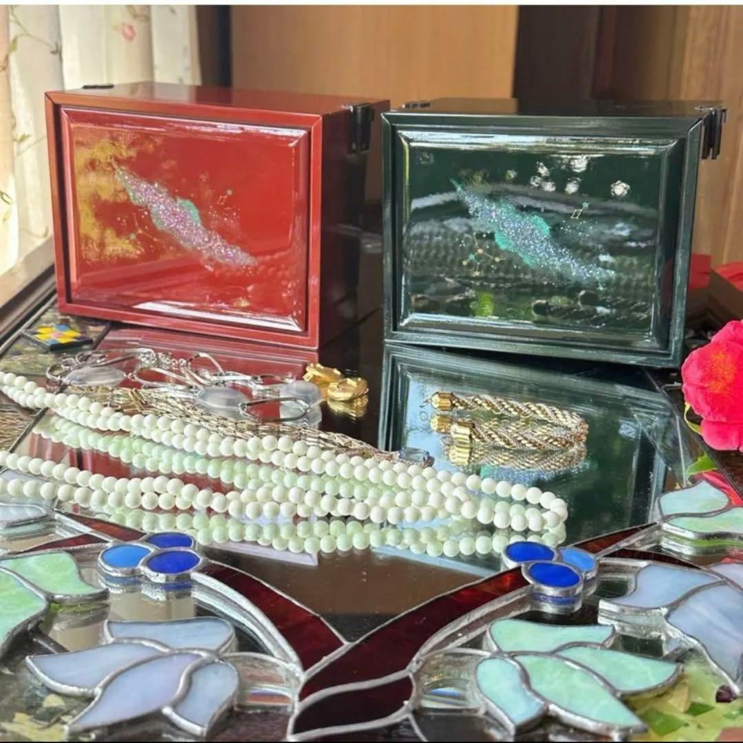 2191様感謝‼️ラストJAPAN輪島螺鈿蒔絵宝石箱「銀河-翠みどり」1点　愛蔵品