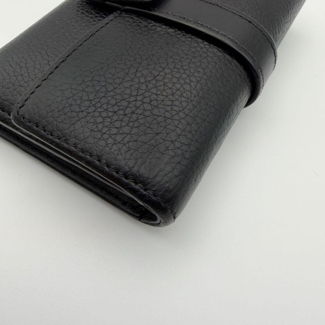 LOEWE ロエベ スモールバーティカルウォレット ファスナー 折財布 黒　美品