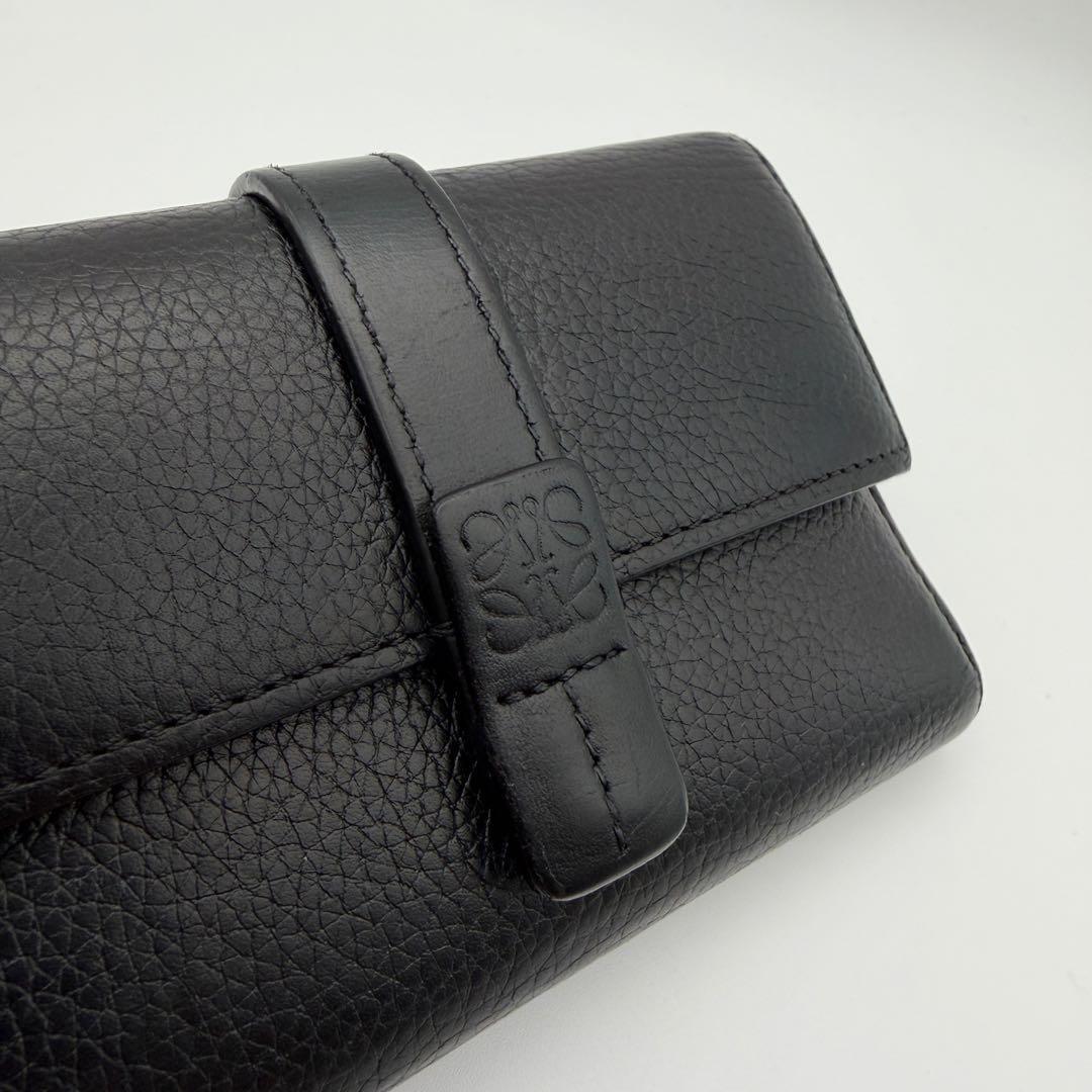 LOEWE ロエベ スモールバーティカルウォレット ファスナー 折財布 黒　美品
