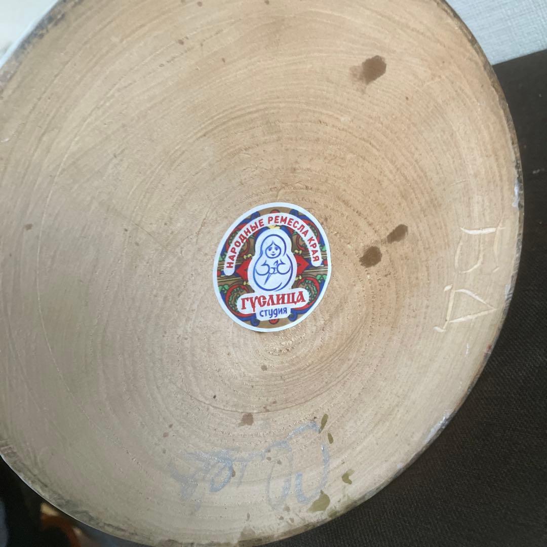 ロシア　手作り大きな木製サンタクロース　人形