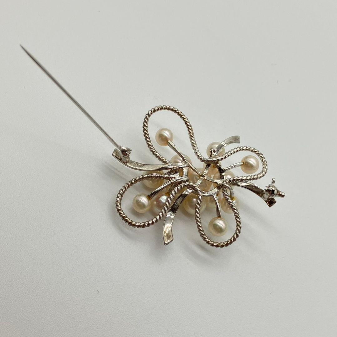 み*ら様 MIKIMOTO ミキモト　アコヤパール　ブローチ　コサージュ　シルバ