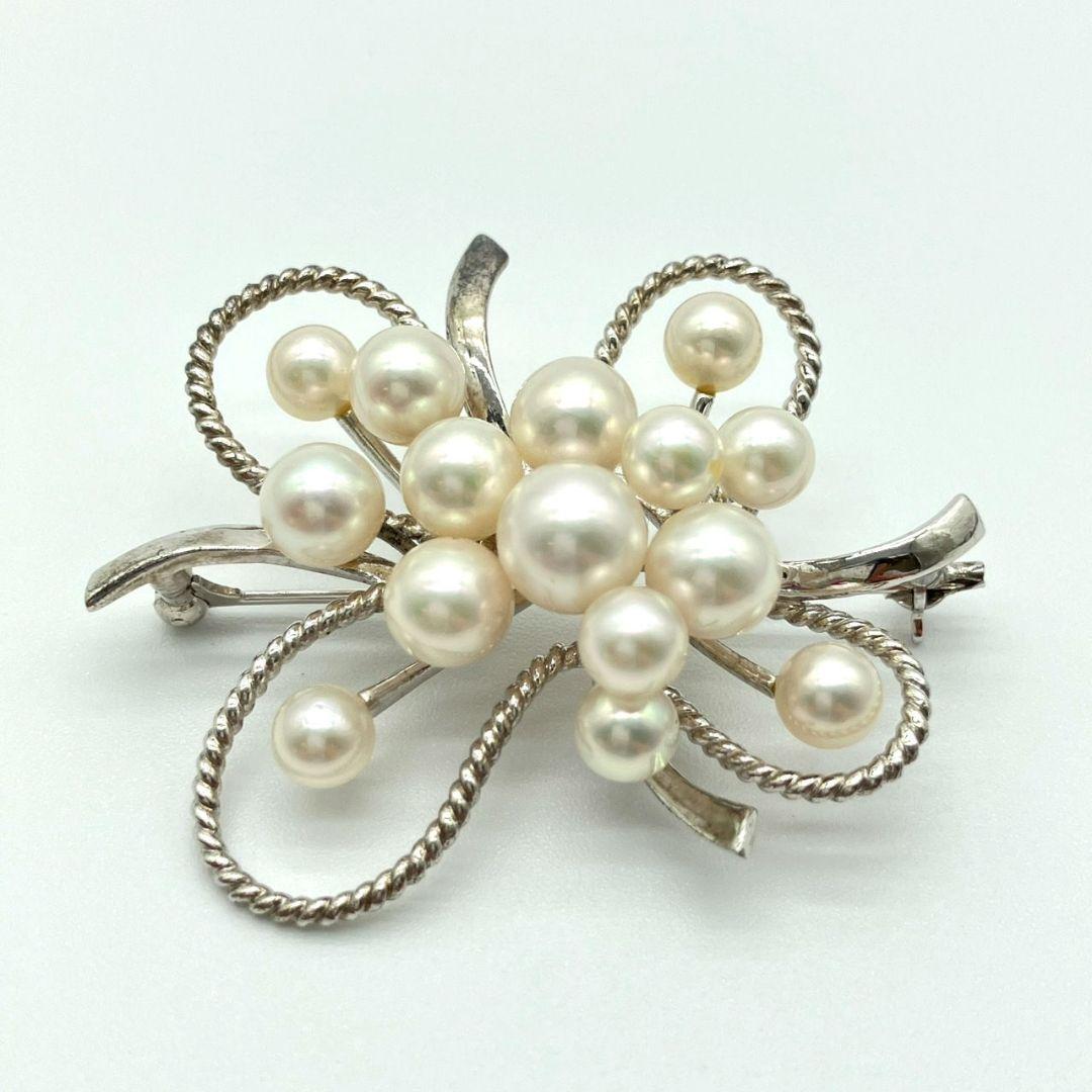 み*ら様 MIKIMOTO ミキモト　アコヤパール　ブローチ　コサージュ　シルバ