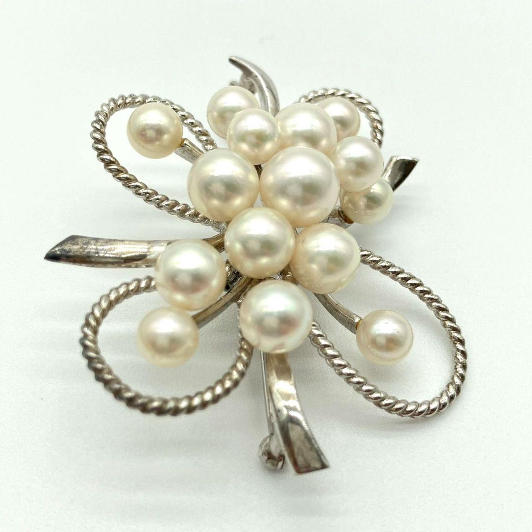 み*ら様 MIKIMOTO ミキモト　アコヤパール　ブローチ　コサージュ　シルバ