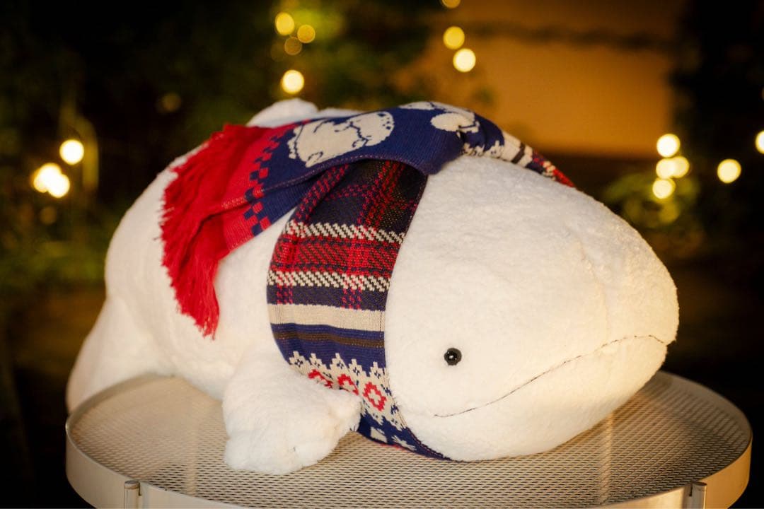 京都水族館 2025年 マフラー付きオオサンショウウオぬいぐるみ雪ver