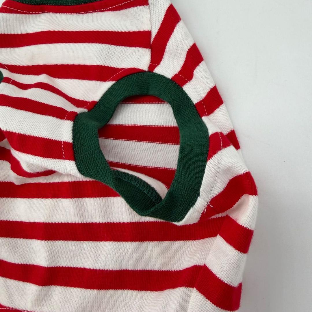 16250✨新品タグ付き✨GUCCI 犬服 いちご刺繍 赤白 ボーダー柄