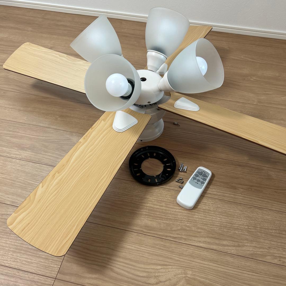 シンプルデザインのシーリングファン(ホワイト) 天井照明 ライト