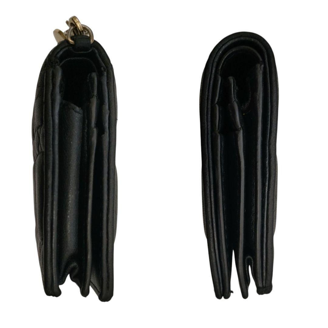 ディオール　折り財布　ガーデニアウォレット　ブラック　カナージュ　ラムレザー