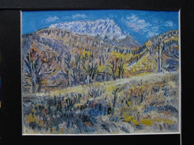 小林和作、【初冬の伯耆大山】、希少な画集より、新品高級額・額装付